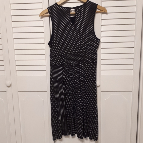 Ann Taylor Loft. Navy blue polka dot dress. MP - Picture 3 of 3